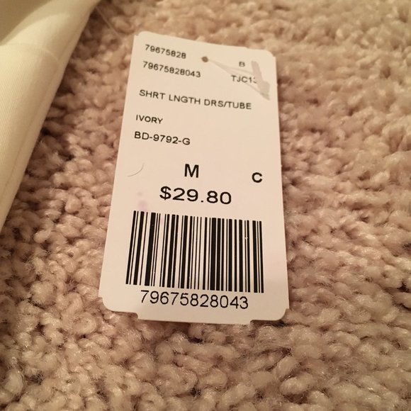 Ivory Strapless Dress (Medium) - Picture 7 of 9